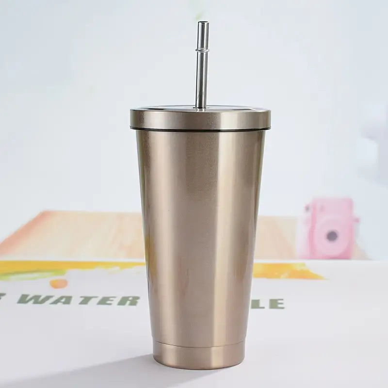 Iced Coffee Tumbler 500ml with Lid and Straw
