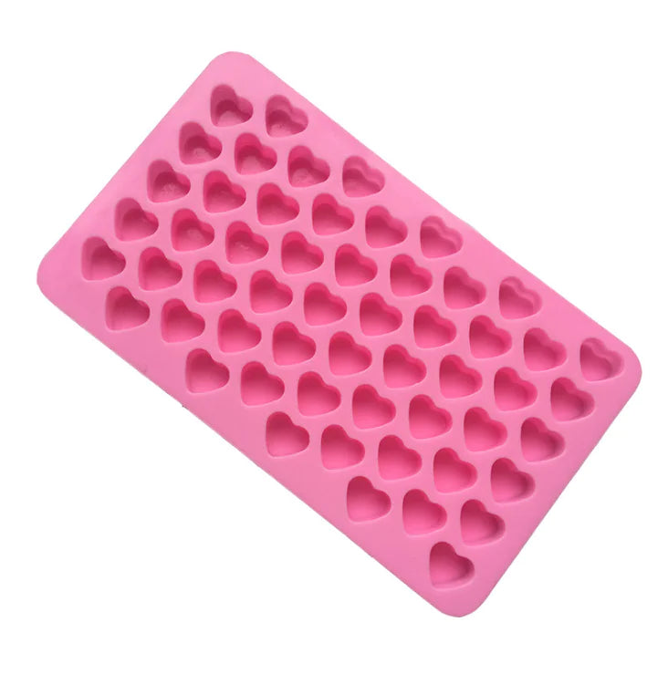 Heart-Shaped Chocolate Molds, 55-Cavity Silicone Cake Tool