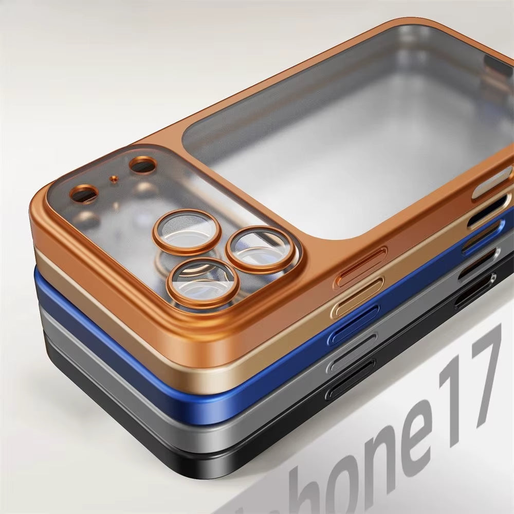 Men Women Matte Clear Electroplate Case for Iphone 17 Pro Max 17Pro 17Air Hard PC Shockproof Cover for Iphone 17 Promax Iphone17