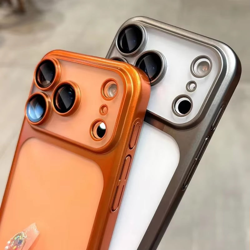 Men Women Matte Clear Electroplate Case for Iphone 17 Pro Max 17Pro 17Air Hard PC Shockproof Cover for Iphone 17 Promax Iphone17