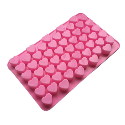 Heart-Shaped Chocolate Molds, 55-Cavity Silicone Cake Tool