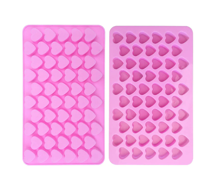 Heart-Shaped Chocolate Molds, 55-Cavity Silicone Cake Tool
