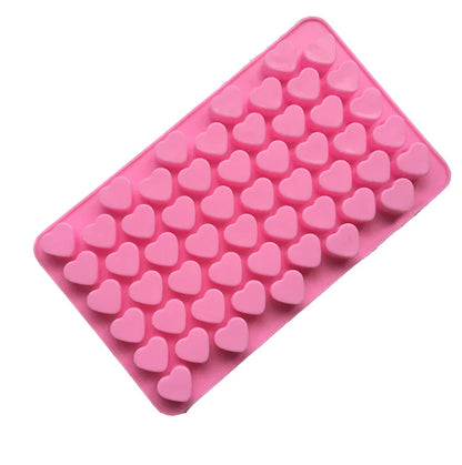 Heart-Shaped Chocolate Molds, 55-Cavity Silicone Cake Tool