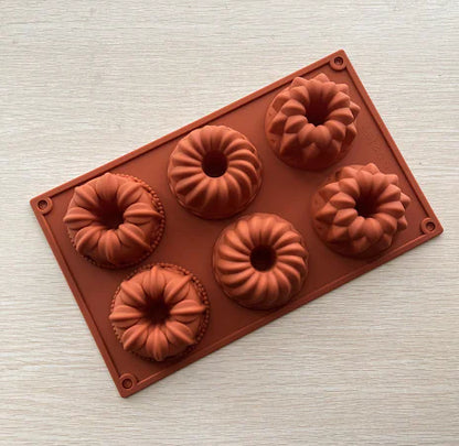 Silicone 6-Cavity Angel Hollow Cake and Donut Molds