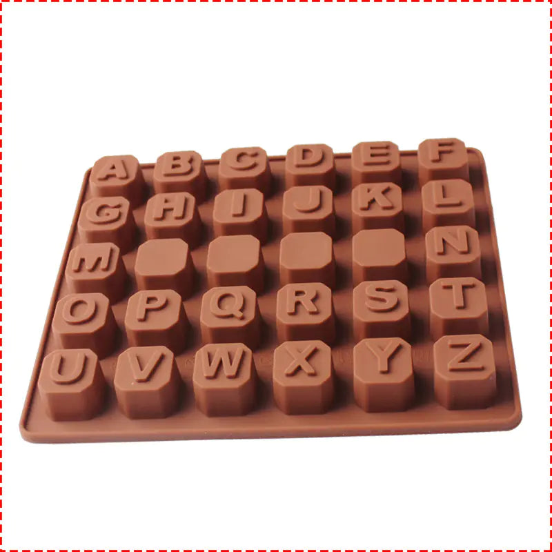 26 Silicone Chocolate Molds for DIY Letter Shapes