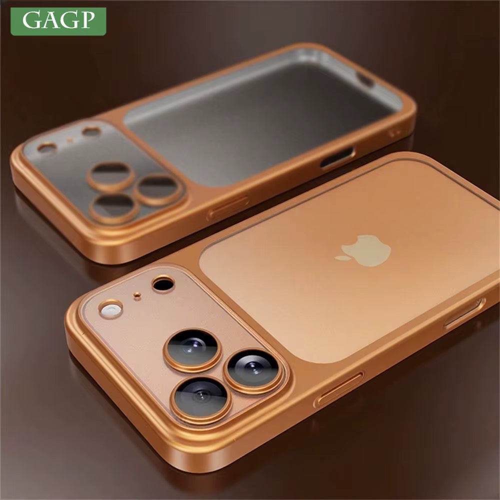 Men Women Matte Clear Electroplate Case for Iphone 17 Pro Max 17Pro 17Air Hard PC Shockproof Cover for Iphone 17 Promax Iphone17
